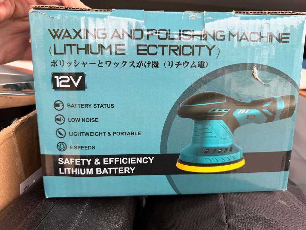12V Cordless Car Polisher Waxing and Polishing Machine, 6 Speeds, Lithium Batter